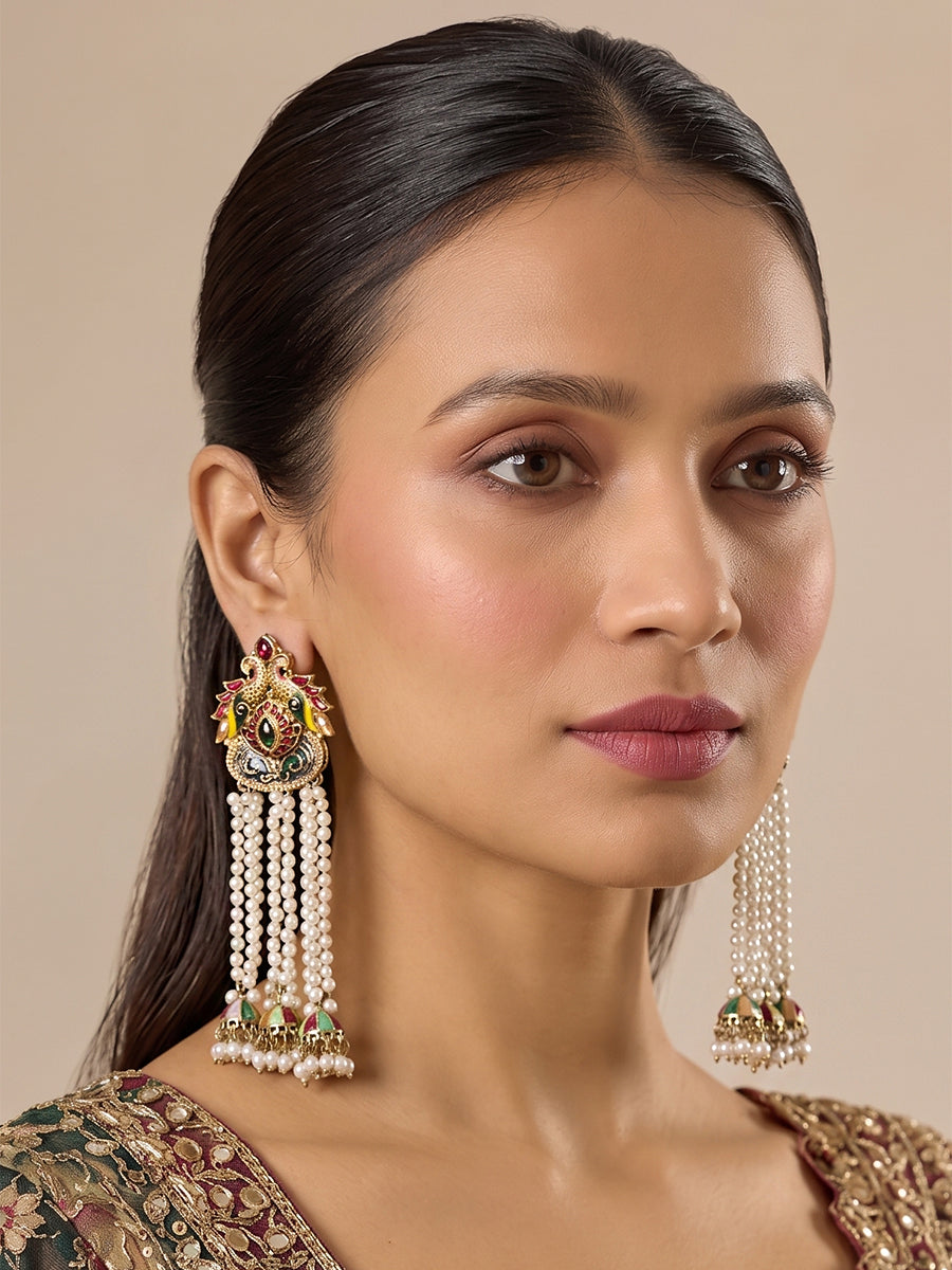 Nimisha Long Earrings-Multicolor