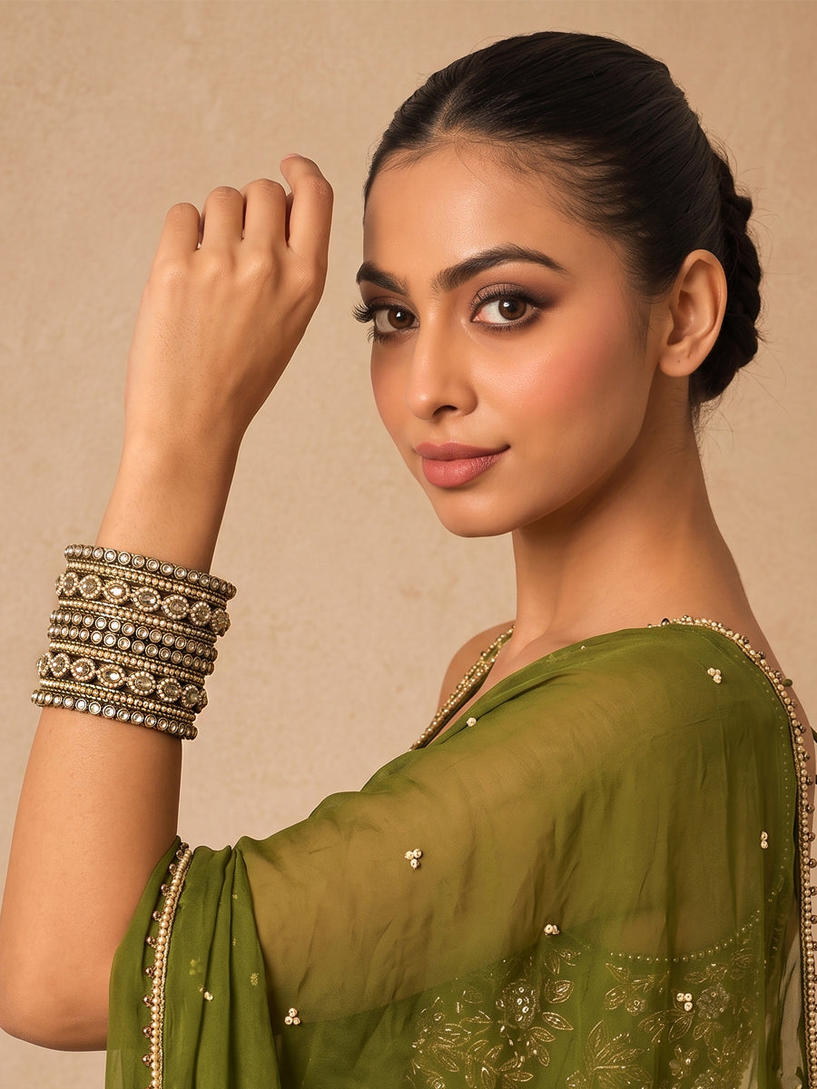 Avisha Bangle Set-Gold