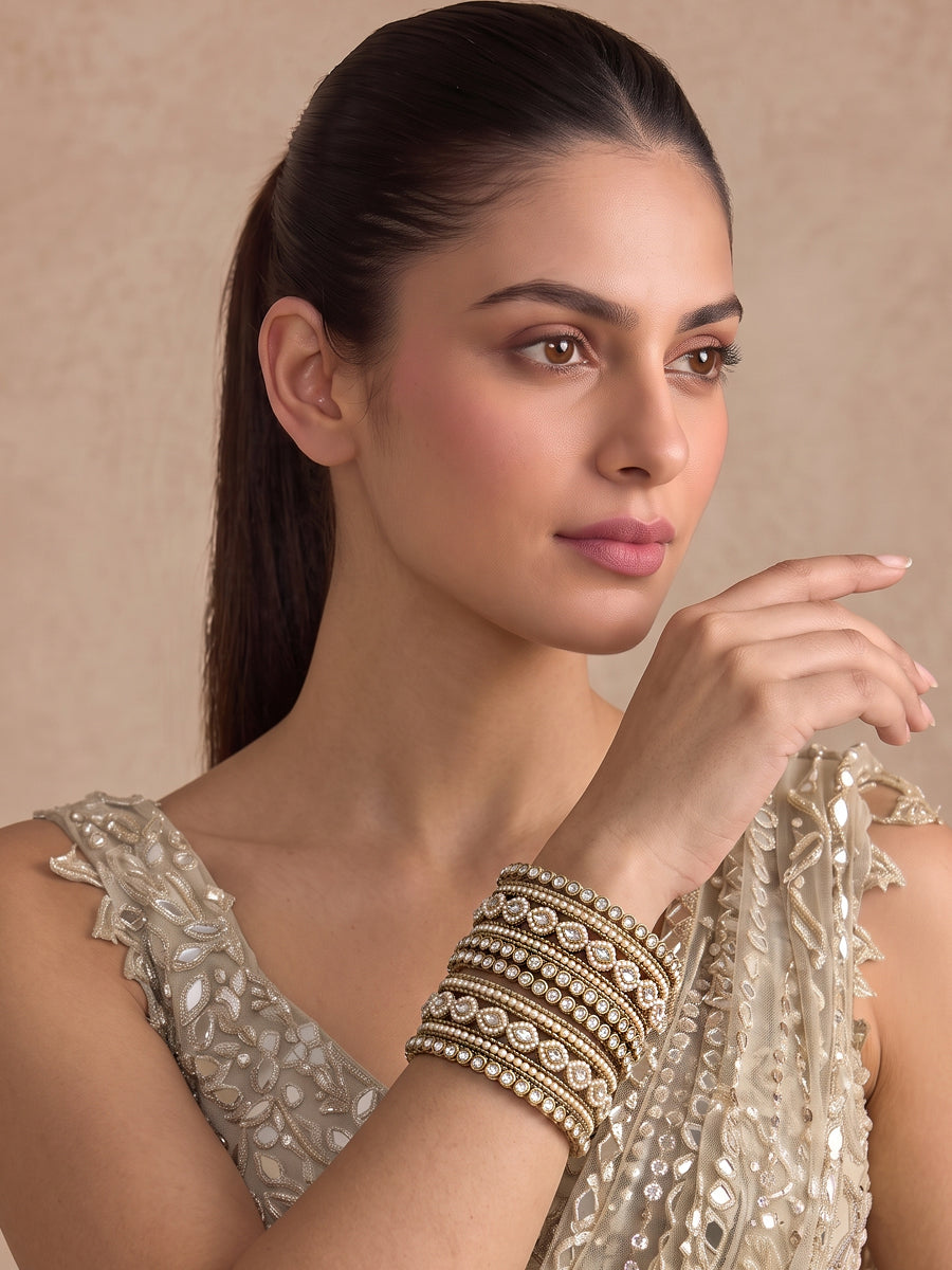 Avisha Bangle Set-White