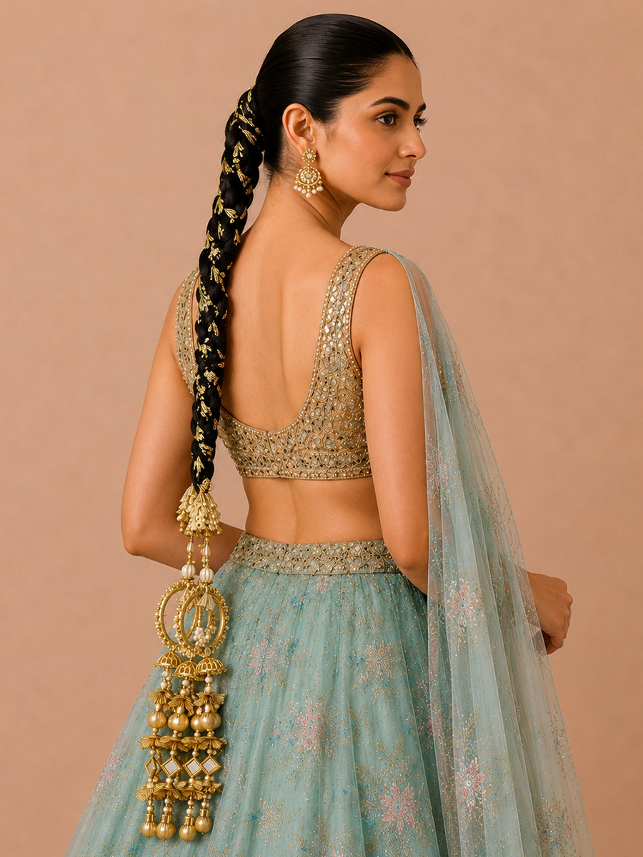 Manroop Paranda Paranda / Parandi Hair  Accessories-Gold