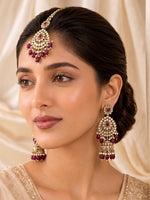 Ezzah Earrings & Tikka-Purple