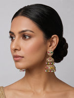 Meenaz Jhumki Earrings - Multicolor
