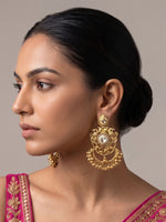 Kritya Long Earrings-Gold