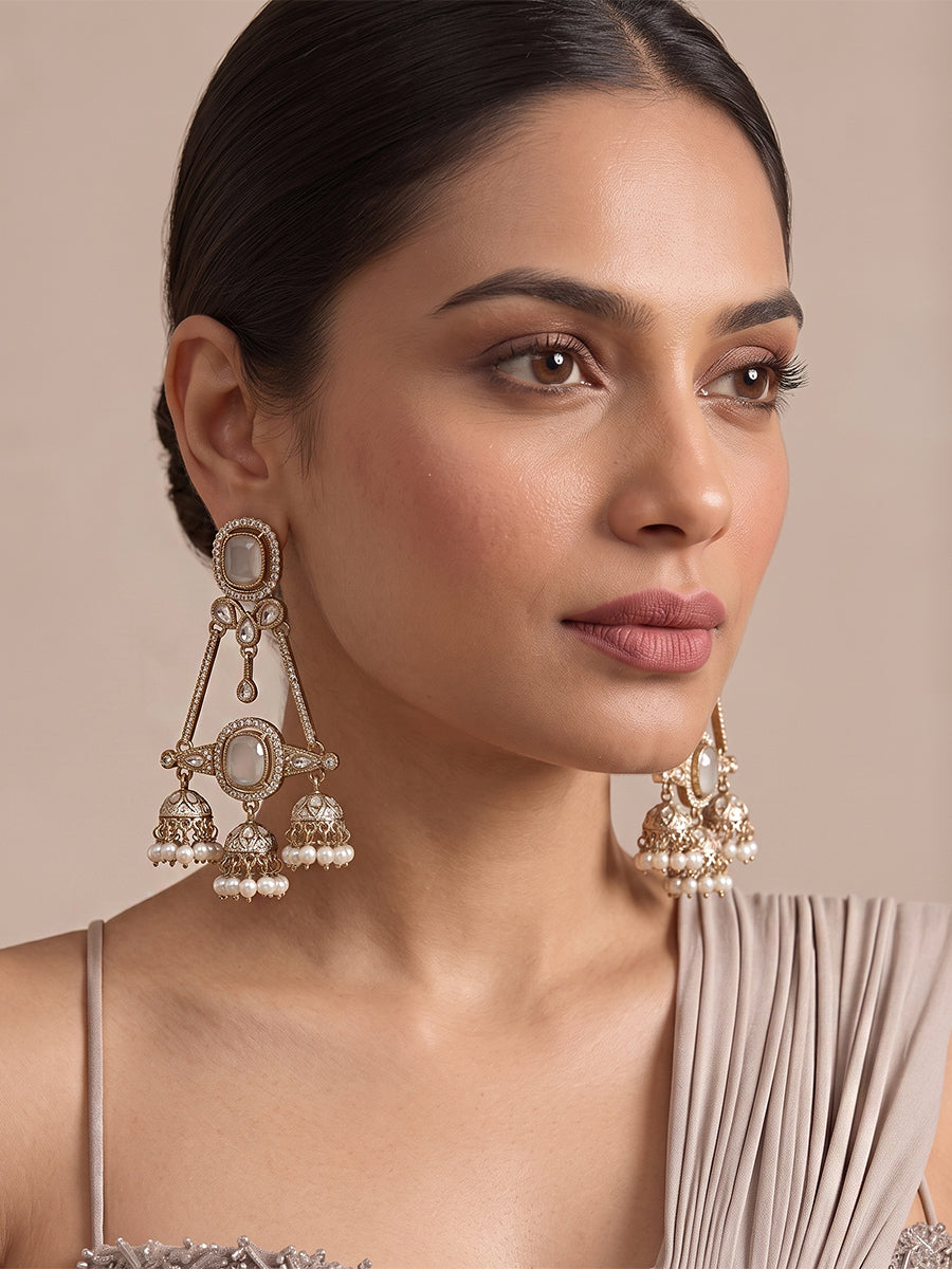 Mishka Long Earrings-Ivory
