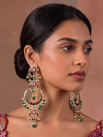 Nirvika Long Chandbali Earrings-Multicolor