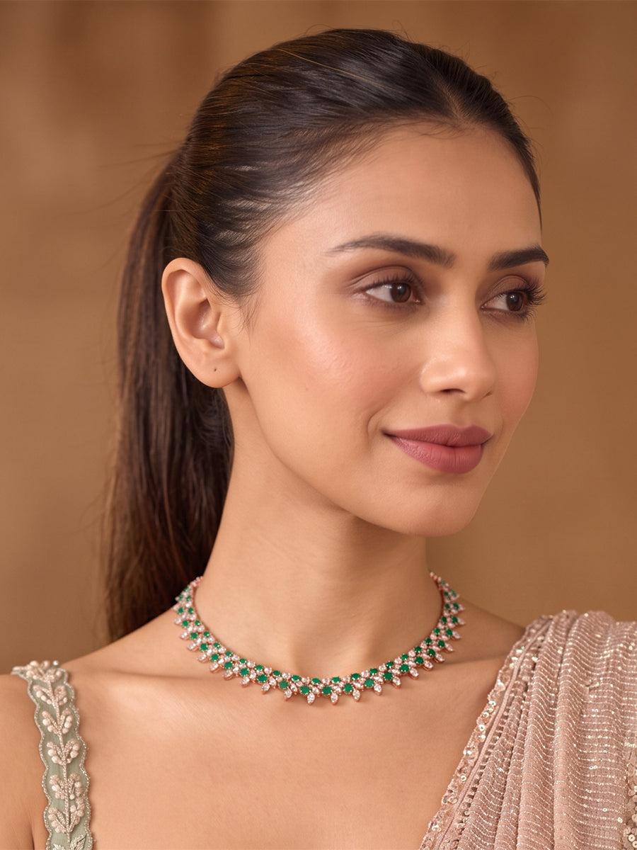 Rashi Cz Necklace-Green