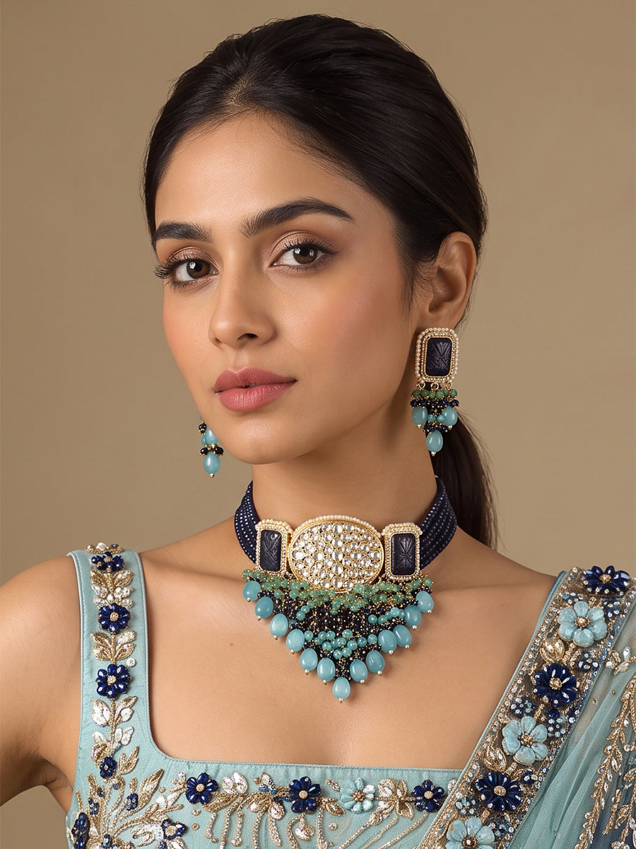 Kayra Necklace Set - Blue