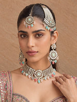 Kangana Necklace Set-(Golden)Multicolor