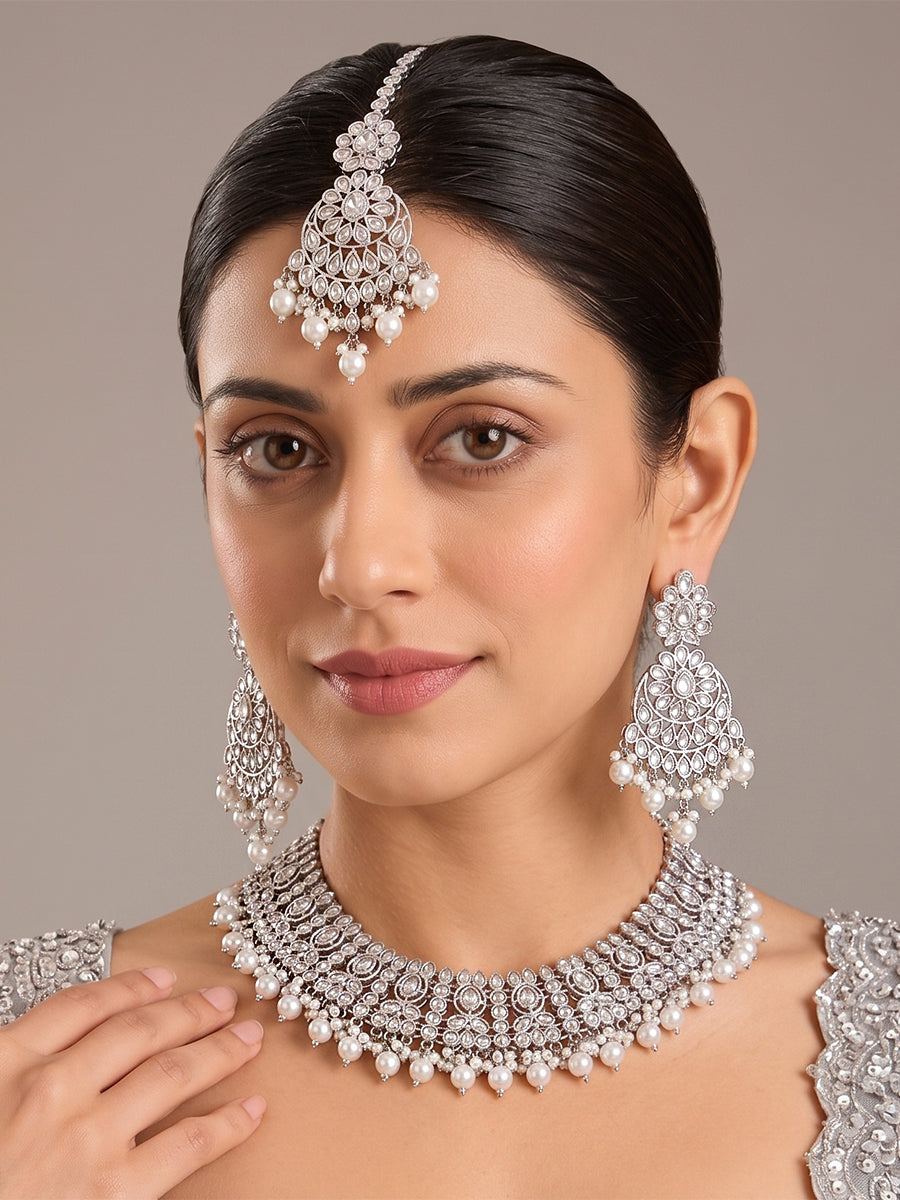 Zabeen Necklace Set-Silver