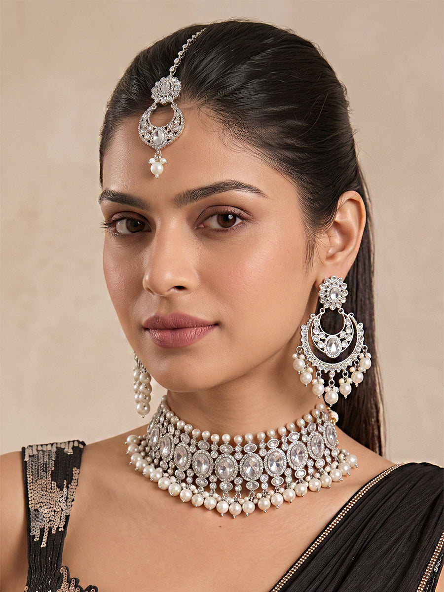 Akansha Necklace Set Ready-to-Ship Desi Necklace Set for Wedding Functions