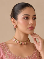 Drishti Choker Necklace Set-Pastel Pink