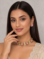 Drishti Choker Necklace Set-Pastel Pink