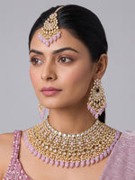 Yuvika Bib Necklace Set-Lavender