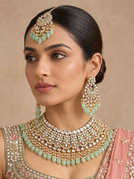 Yuvika Bib Necklace Set-Mint Green