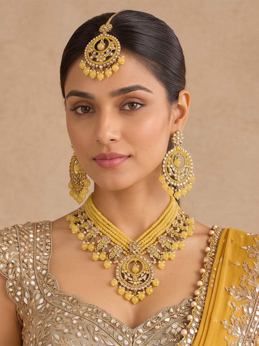 Samia Necklace Set-Yellow