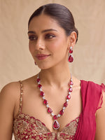 Ayesha Necklace Set-Maroon