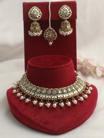 Shirin Mirror Necklace Set -Pearl