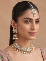 Shirin Mirror Necklace Set -Pearl