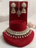 Shirin Mirror Necklace Set - Pastel pink