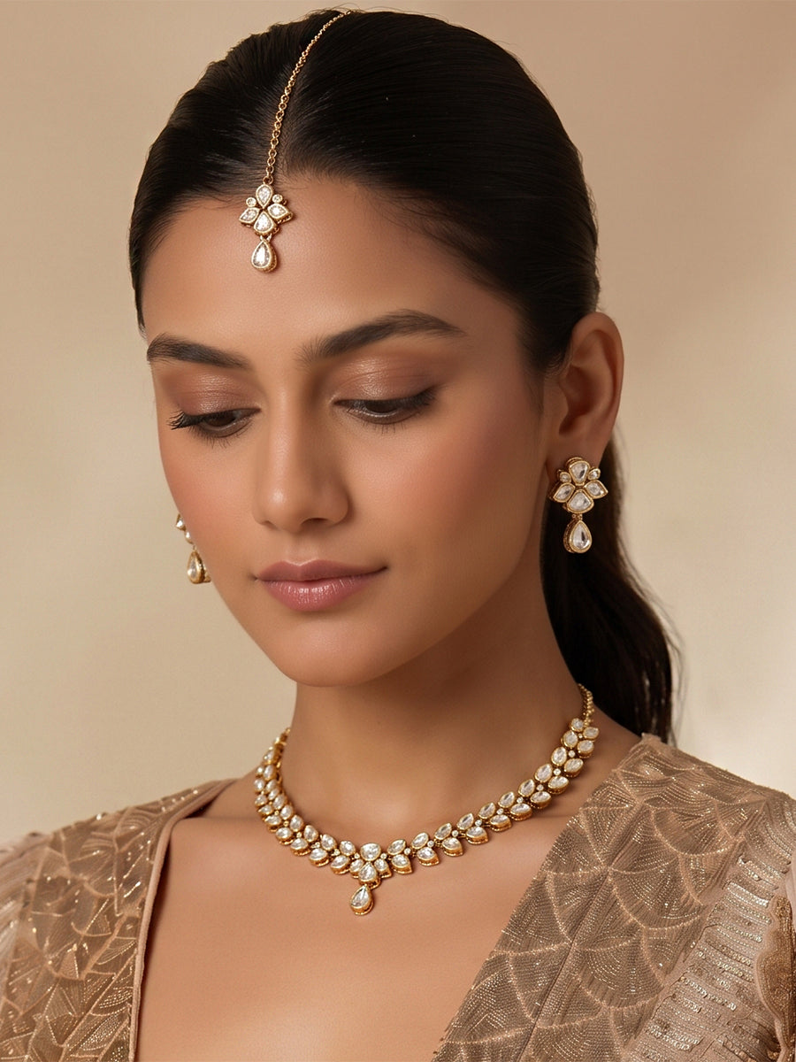 Ekanshi Necklace Set-White