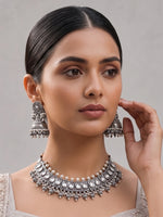Norika Necklace Set-Antique Silver