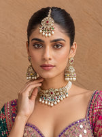 takshi Mirror Choker Necklace Set-Multicolor