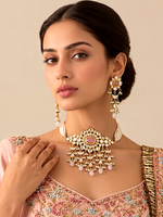Pavitra Choker Necklace Set-Pastel Pink 