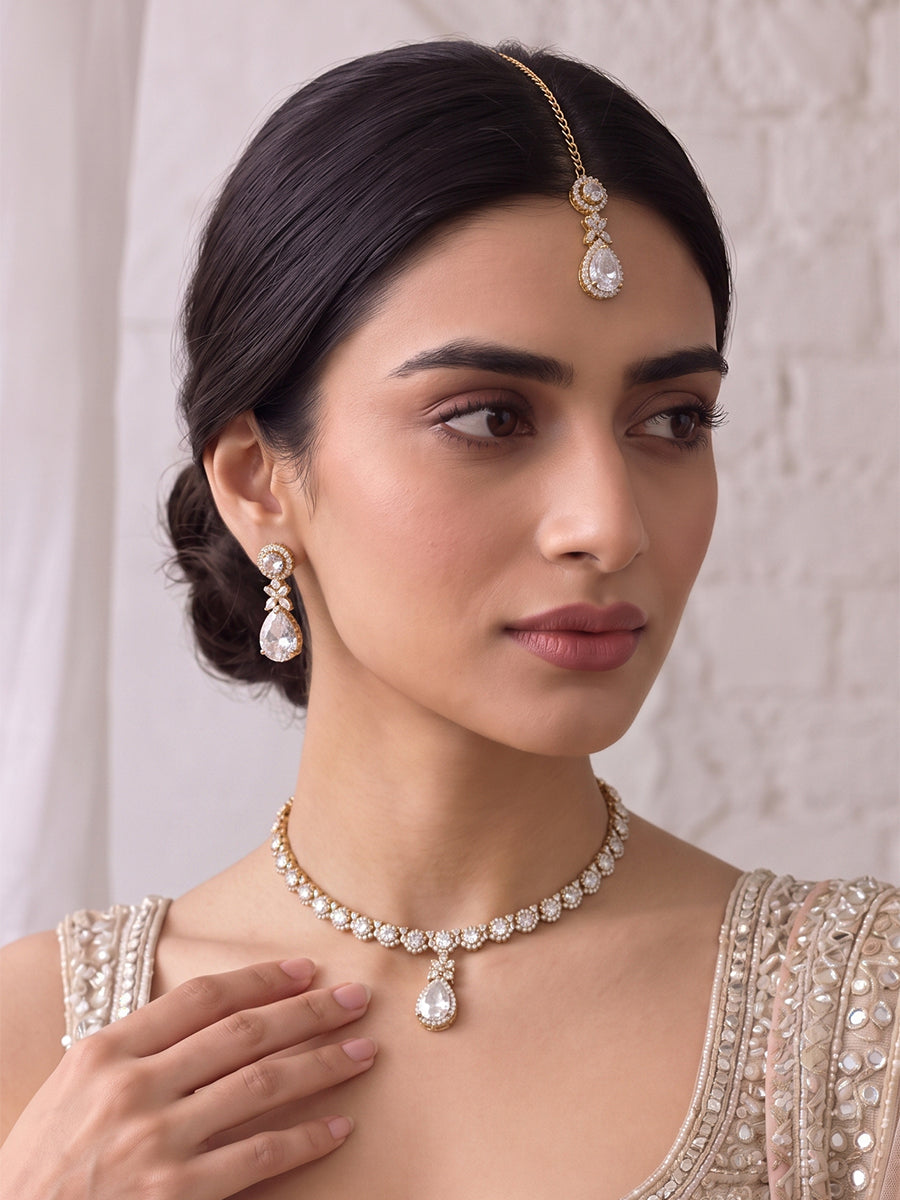 Noah Pendant Necklace set  - White 