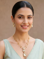 Kanvi Pendant Necklace Set-White
