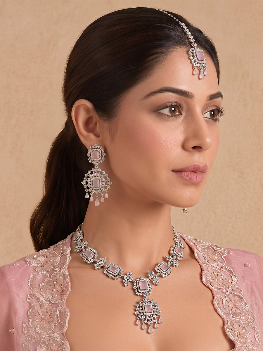 Ziana Necklace Set- Pastel Pink