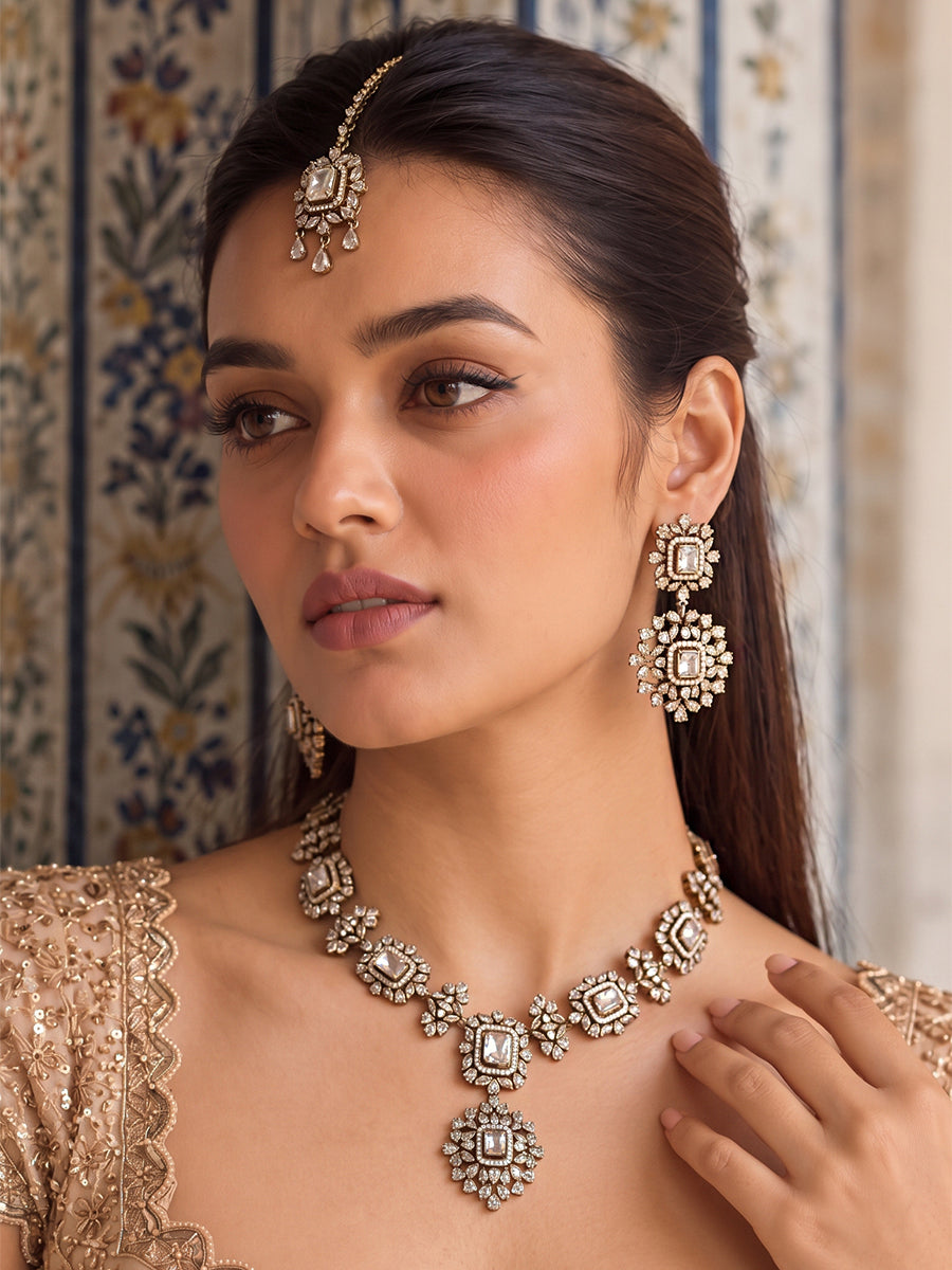 Ziana Necklace Set-White