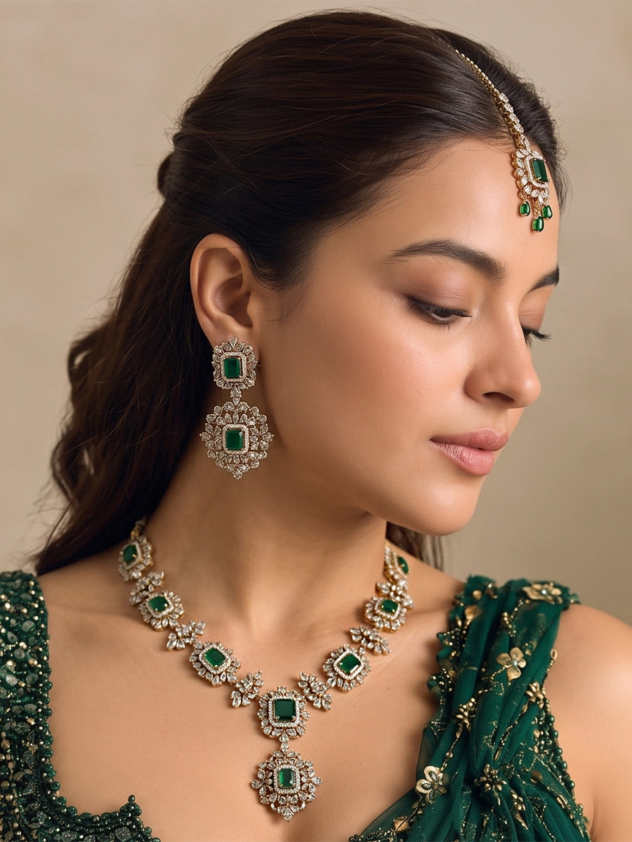Ziana Necklace Set-Green