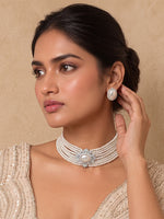 Alina Choker Necklace Set-Ivory
