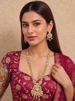 Ambika Long Necklace Set-Gold