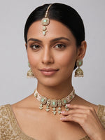Jivika Choker Necklace Set  - Mint Green