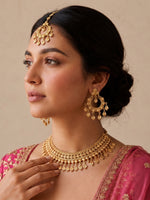 Tanusha Bib Necklace Set-Gold