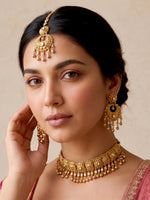 Rashmika Choker Necklace Set-Gold
