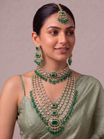 Prachi Layered Necklace Set-Green