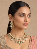 Vedika Bib Necklace Set-Mint Green
