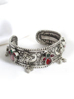 Aabha Silver Cuff Bangle / Bracelet-Multicolor