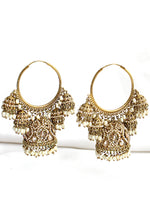 Jivika Jhumki Hoop Earrings-Gold