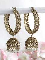 Aaria Jhumki Hoop Earrings-Gold
