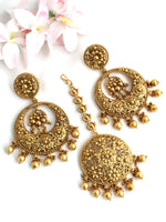 Ambika Earrings & Tikka-Gold