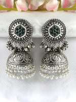Pranjal Jhumki Earrings-Green