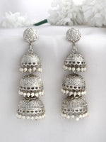 Nihika Jhumki Earrings-Silver