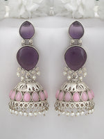 Adhika Jhumki Earrings-Purple