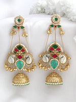 Samridhi Long Jhumki Earrings-Multicolor