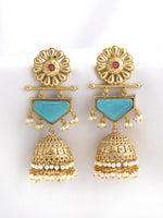 Moksha Jhumki Earrings-Turquoise