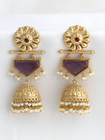 Moksha Jhumki Earrings-Purple