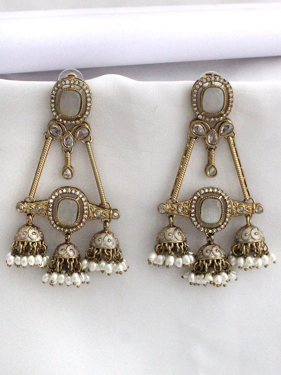 Mishka Long Earrings-Ivory